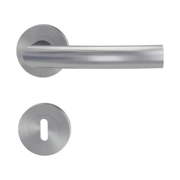 Bild Oberfläche / Detail Rosettengarnitur Lorita Professional Edelstahl matt Schraubtechnik Griffwerk