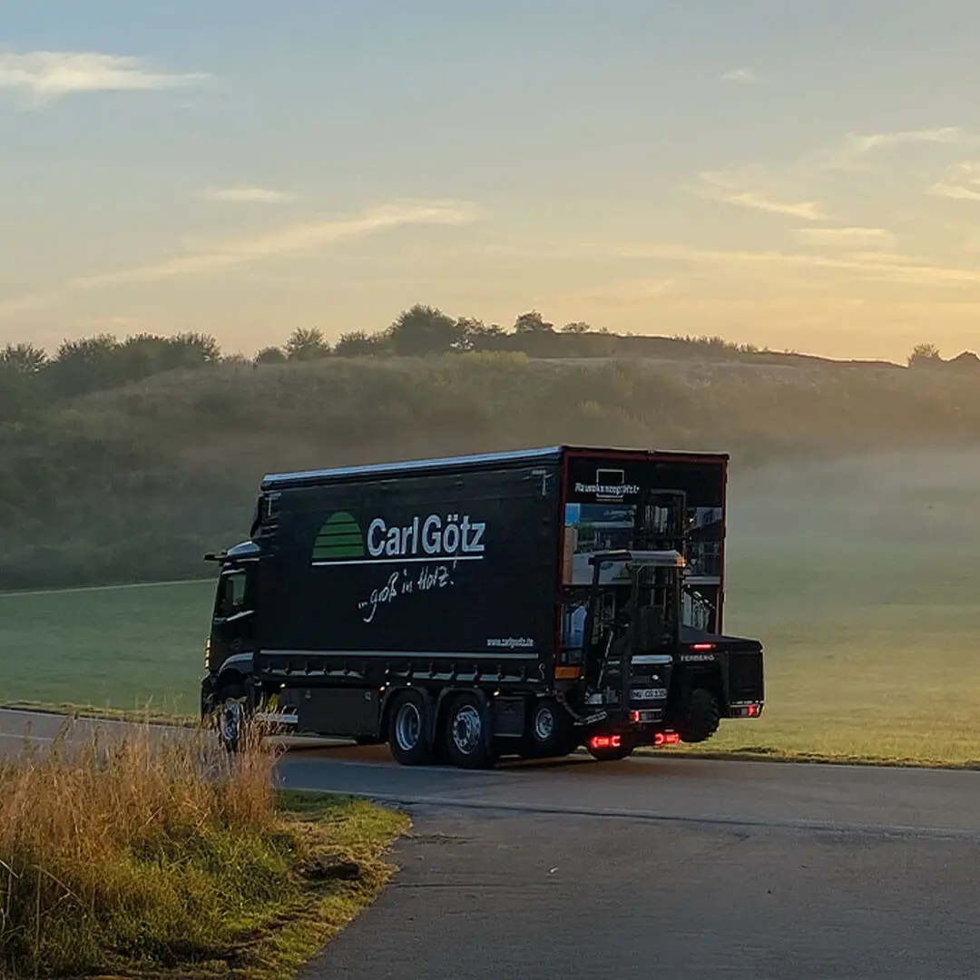 LKW Carl Götz, Landstrasse, Feldwege, Feld im Sommer, Acker, Wiese