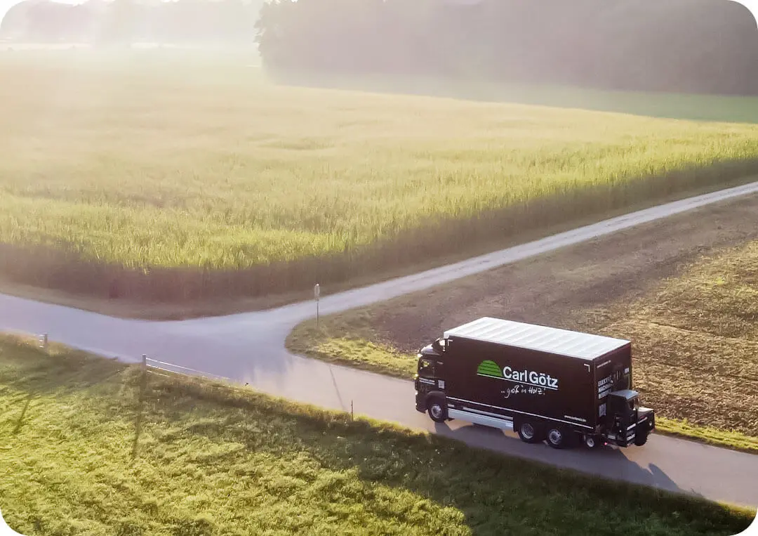 LKW Carl Götz, Landstrasse, Feldwege, Feld im Sommer, Acker, Wiese