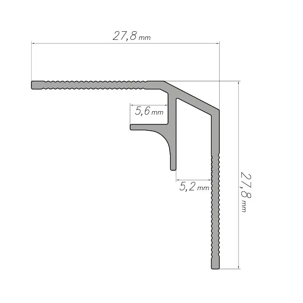 Bild Querschnitt / Aufbau Inneneckprofil Titanium Modee Wall In Ewifoam