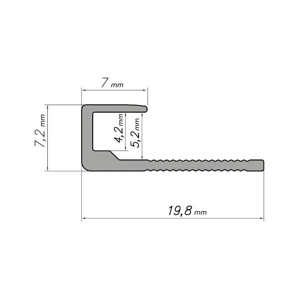 Bild Querschnitt / Aufbau Endprofil Titanium Modee Minerall-Wall Ewifoam