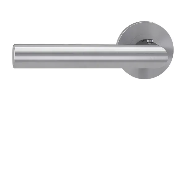 Bild Oberfläche / Detail Rosettengarnitur Lucia Professional Edelstahl matt DIN L Schraubtechnik Griffwerk