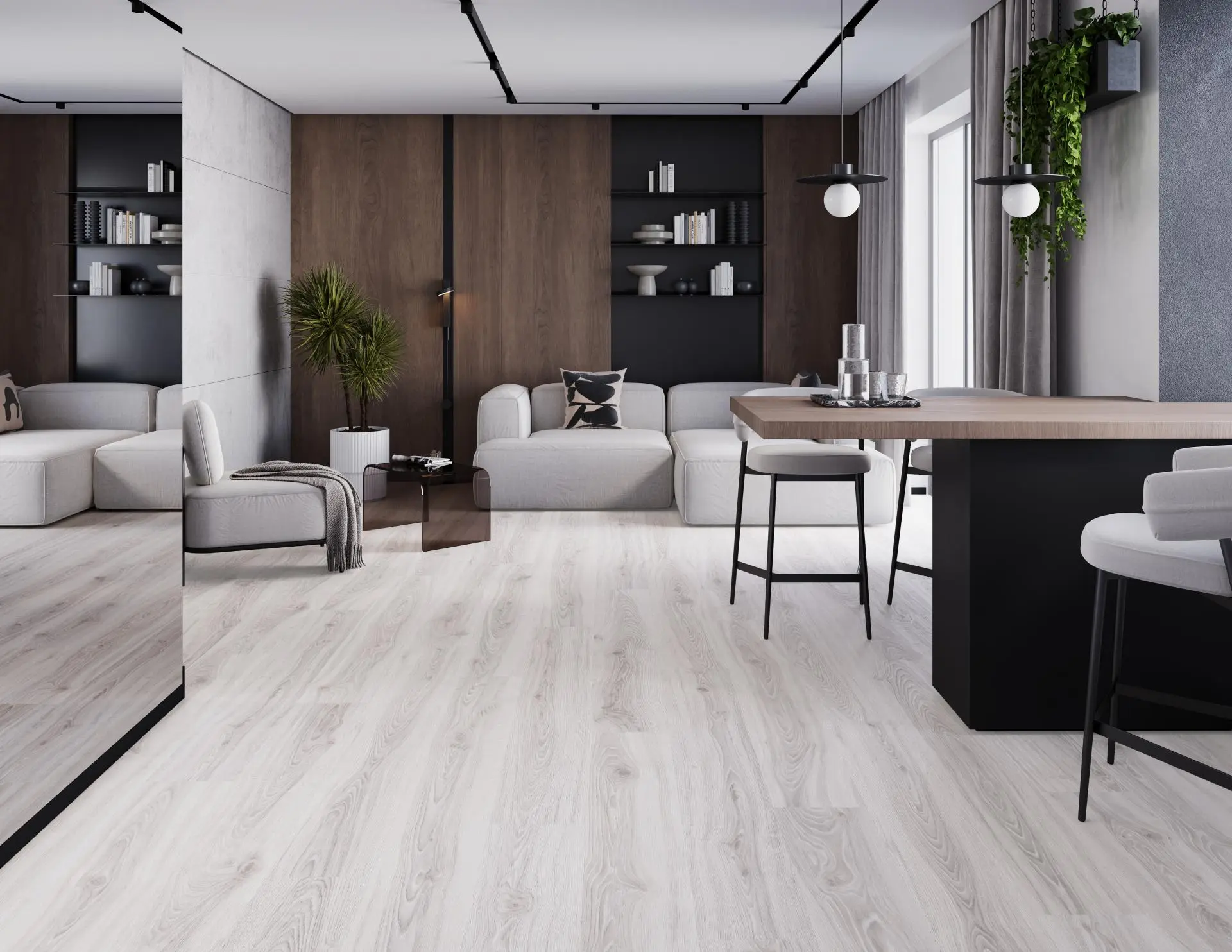 Bild Ambiente Vinylboden Eiche white Landhausdiele Synchronstruktur Barlinek