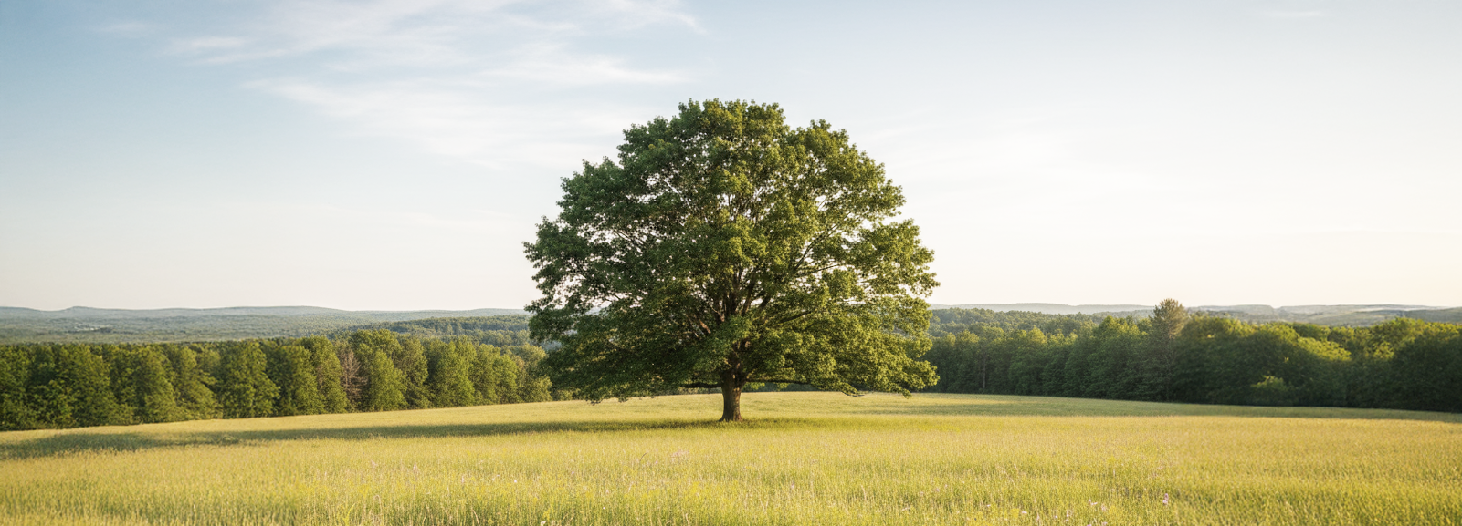 Ahornbaum auf einer grünen Wiese