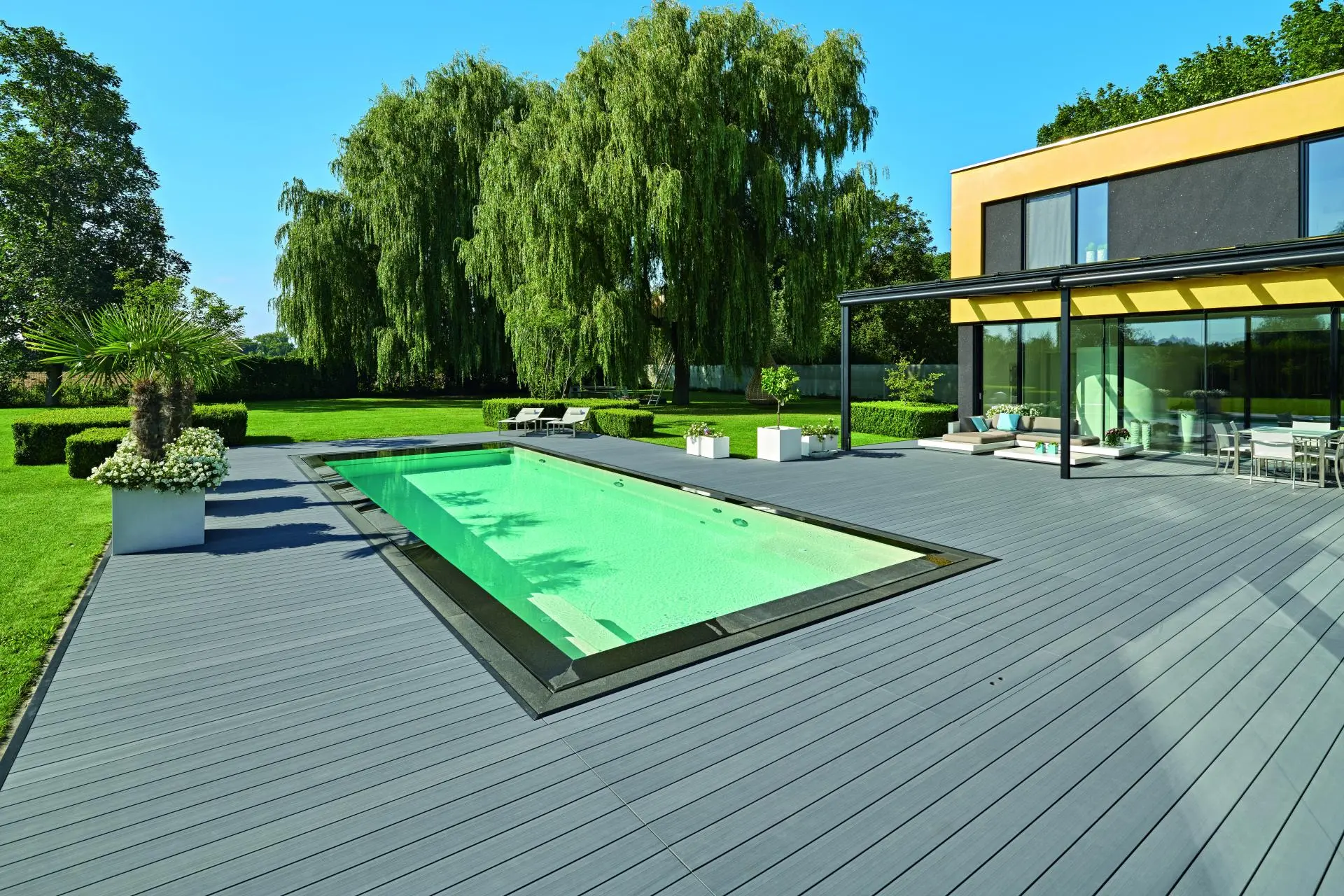 Bild Ambiente Terrassenbelag Schiefergrau WPC Glatt strukturiert / Geriffelt Twinson