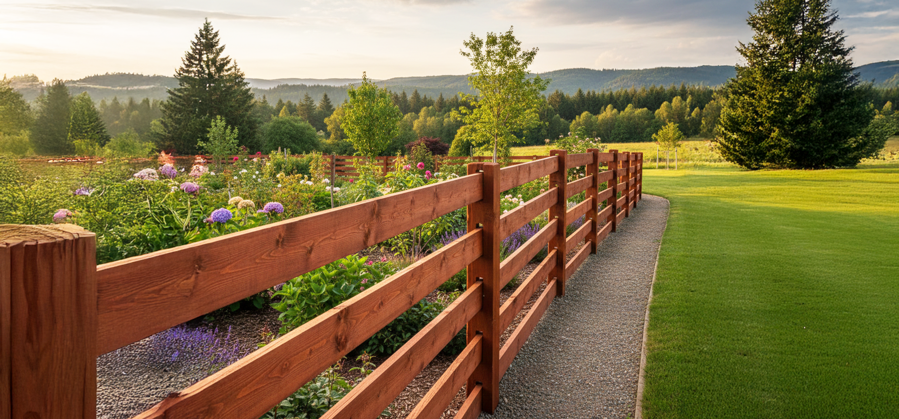Garten, Natur, Holzzaun aus Douglasie