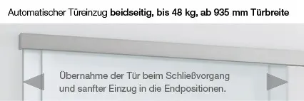 Bild Oberfläche / Detail Automatischer Türeinzug ab 795 mm Türbreite, bis 48 kg Licht & Harmonie