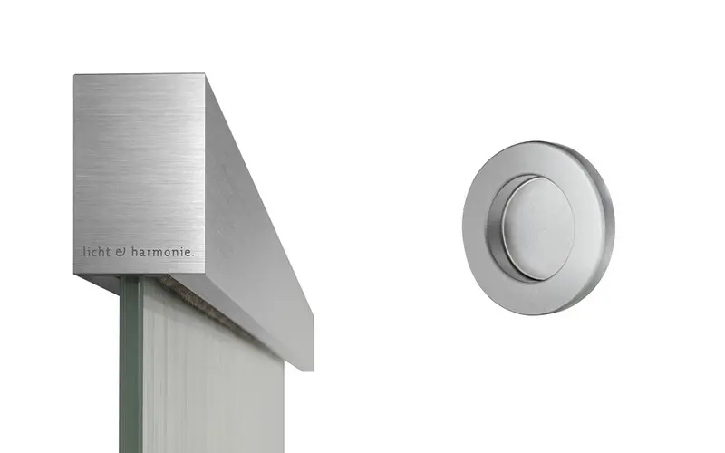 Bild Oberfläche / Detail Schiebtürbeschlag Komplett-Set Tvin 2.0 matt ähnlich Edelstahl Licht & Harmonie