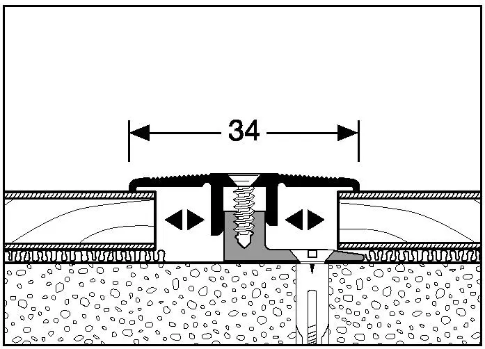 Bild Querschnitt / Aufbau Übergangsprofil Edelstahloptik Bodenbeläge von 5 bis 11,5 mm SGH Parkettfreund