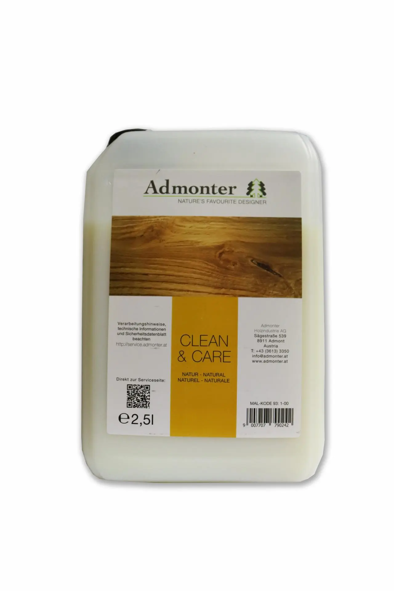 Bild Oberfläche / Detail Clean & Care natur Admonter Böden mit natur geölt easy care, pro care und matt lackierte Oberflächen 1 l Admonter