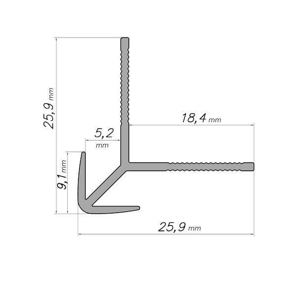 Bild Querschnitt / Aufbau Außeneckprofil Titanium Modee Wall Out Ewifoam