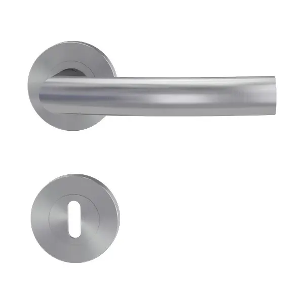 Bild Oberfläche / Detail Rosettengarnitur Lorita Professional Edelstahl matt Schraubtechnik Griffwerk