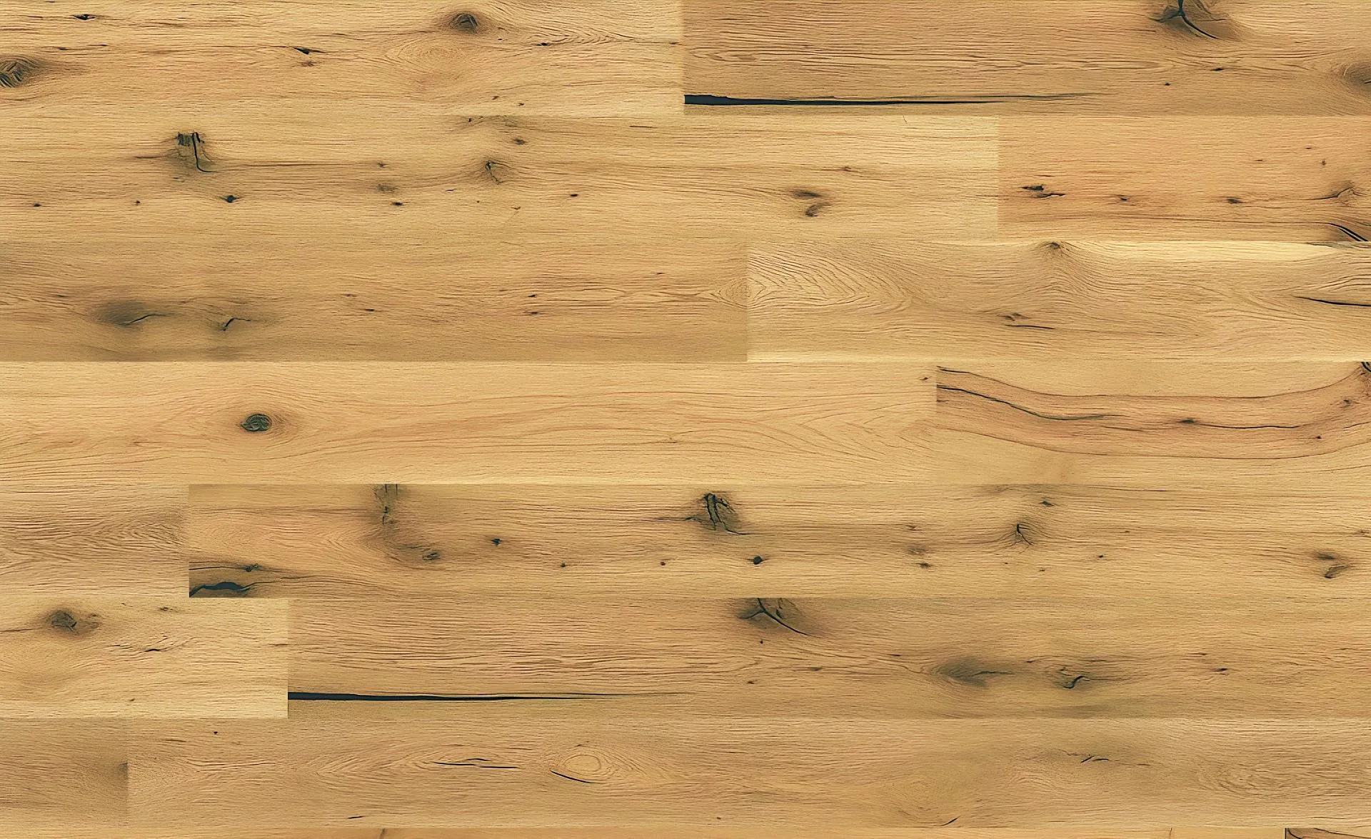 Bild Oberfläche / Detail Fertigparkett Eiche Roble Natur Landhausdiele Gebürstet Natura Flooring