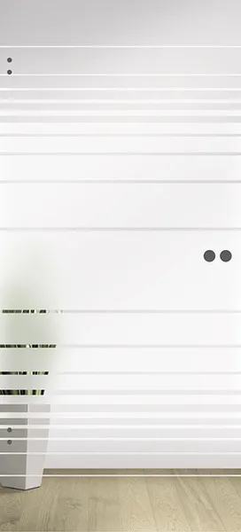 Bild Oberfläche / Detail Ganzglastüre Struktura Typ 8 ESG Fläche klar Streifen matt DIN L Licht & Harmonie