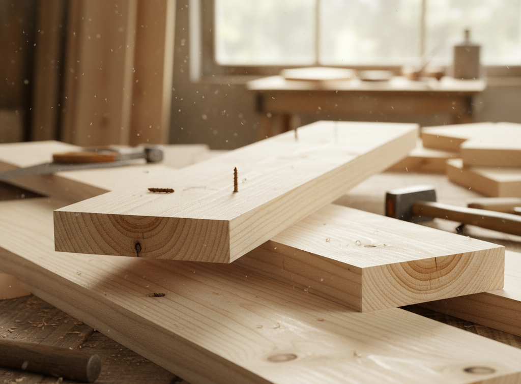 Holzplatten Weichholz, Schreinerei, unterschiedliche Holzarten